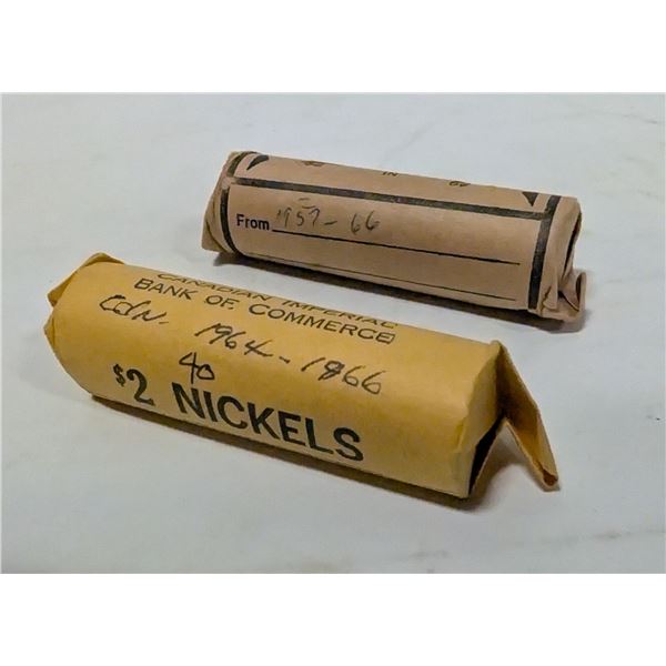 TWO ROLLS VINTAGE CANADA NICKELS
