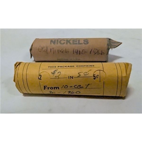 TWO ROLLS VINTAGE CANADA NICKELS