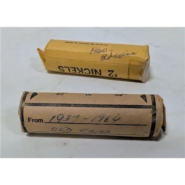 TWO ROLLS VINTAGE CANADA NICKELS