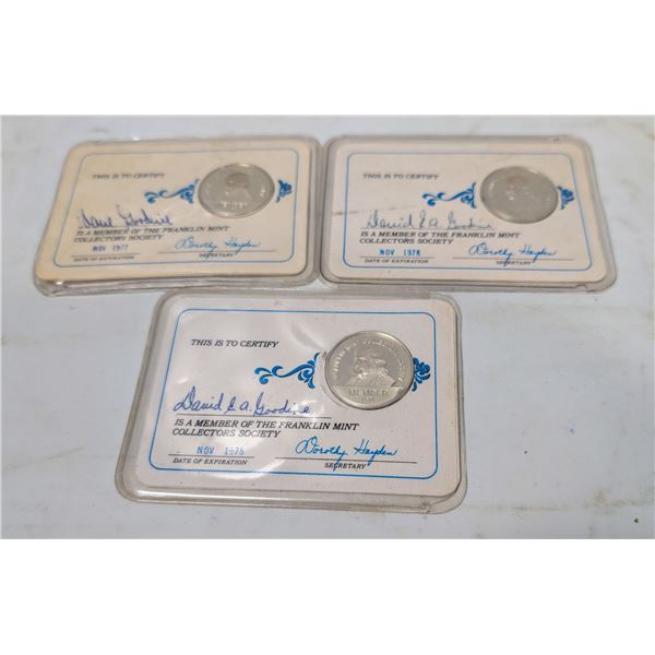 LOT OF VINTAGE FRANKLIN MINT MEMBER COINS