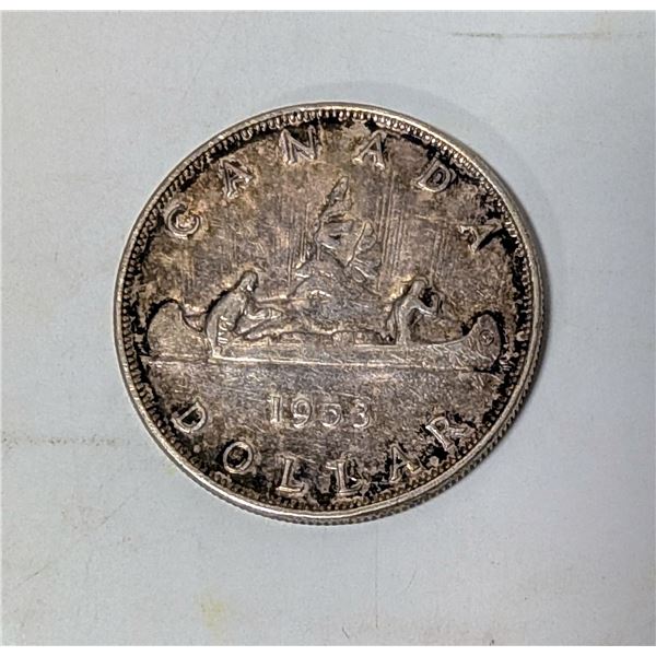 1953 CANADA SILVER DOLLAR COIN