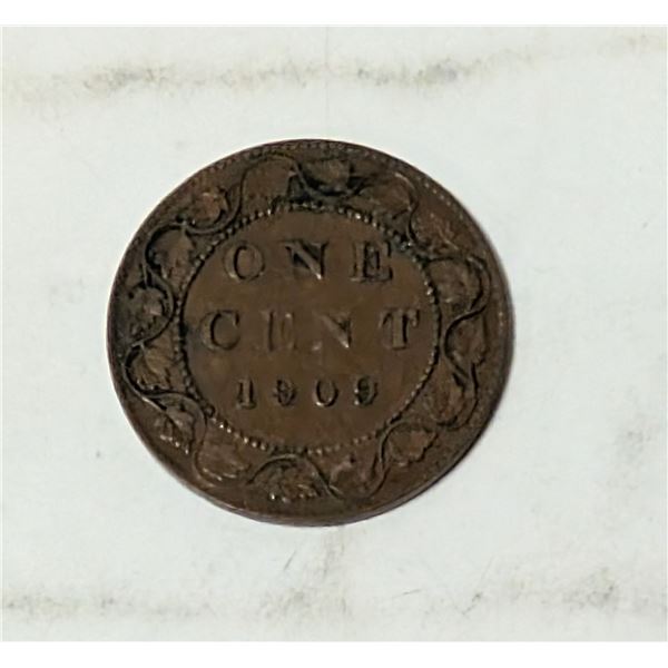 1909 CANADA ONE CENT COIN VG