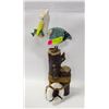 Image 1 : CARVED WOOD PELICAN STATUE W FISH