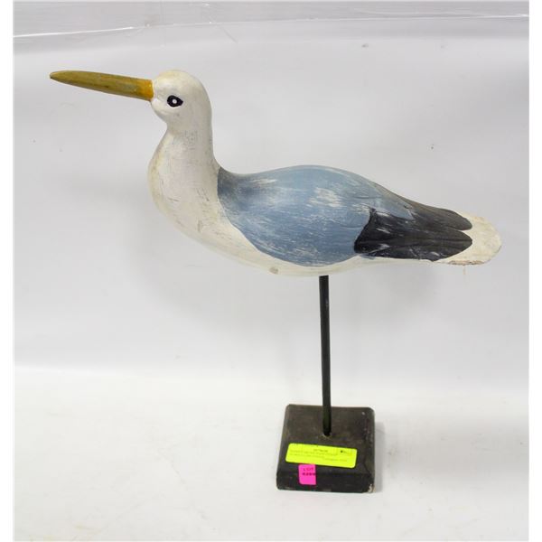 HAND CARVED EAST COAST SEAGULL ON STAND