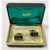 1960S INLAID CUFFLINKS WITH CASE