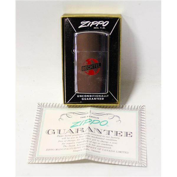VINTAGE BECHTEL PROMO SLIM ZIPPO W BOX
