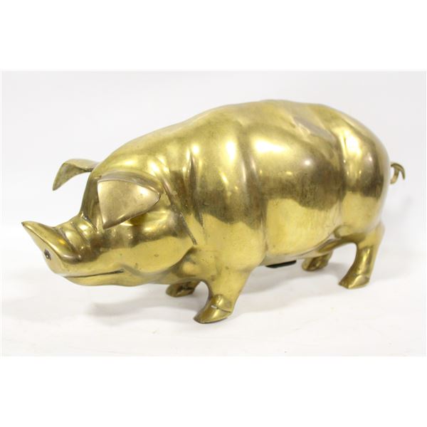 LARGE BRASS PIGGY BANK STATUE