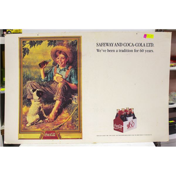 VINTAGE COKE AND SAFEWAY ADVERTISING SIGN LG