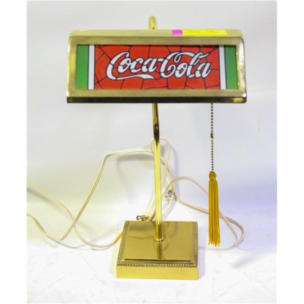 VINTAGE BRASS COCA COLA LAMP