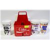 Image 1 : VINTAGE COKE CARRY CASE W COKE HOCKEY CUPS
