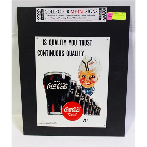 COCA COLA METAL ADVERTISING SIGN