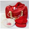 COKE GYM BAG FULL OF VINTAGE COKE HATS ETC