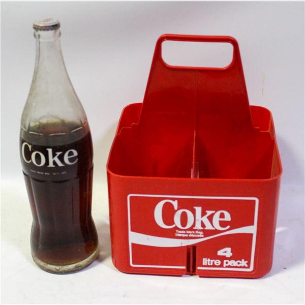 SEALED BINTAGE 1.5L COKE BOTTLE W HOLDER