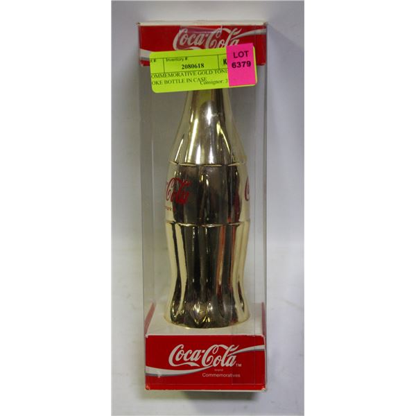 COMMEMORATIVE GOLD TONE COKE BOTTLE IN CASE