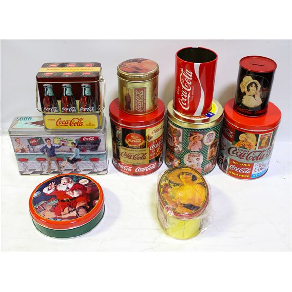 LOT ASSORTED COCA COLA COLLECTOR TINS