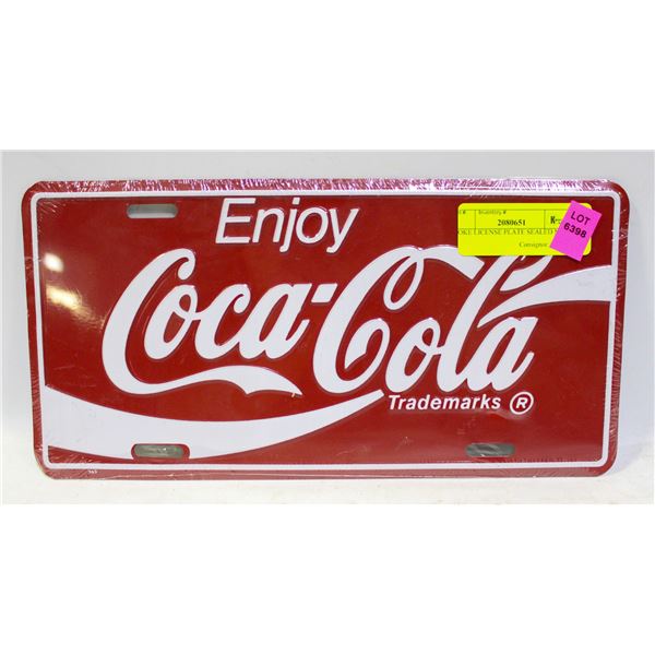 COKE LICENSE PLATE SEALED NEW