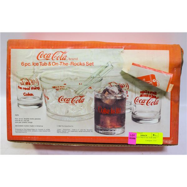 COCA COLA 6 PIECE ICE TUB AND CUP SET