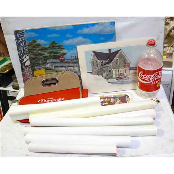 VINTAGE COKE POSTERS BAG AND MORE