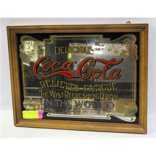 VINTAGE COCA COLA MIRRORED SIGN