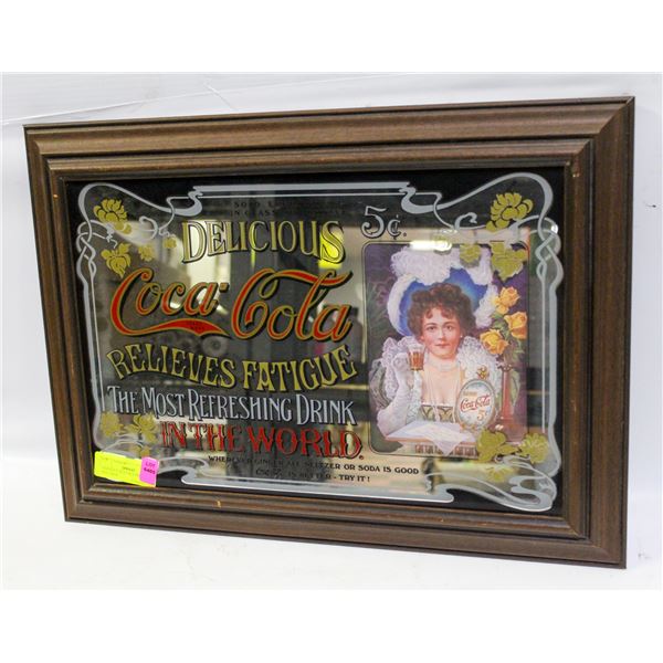 VINTAGE COCA COLA MIRRORED SIGN TRAY