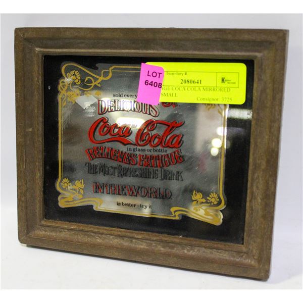 VINTAGE COCA COLA MIRRORED SIGN SMALL