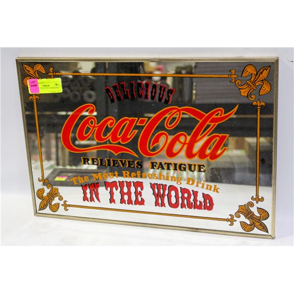 VINTAGE COCA COLA MIRRORED SIGN