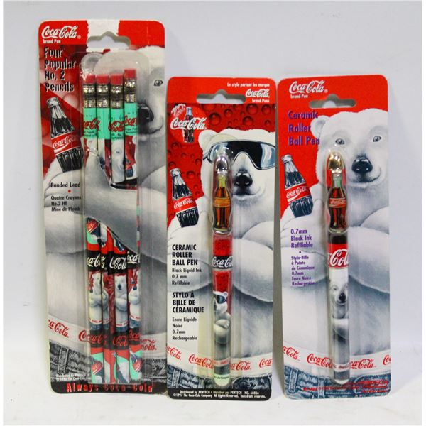 LOT OF COLLECTOR COKE PENS AND PENCILS