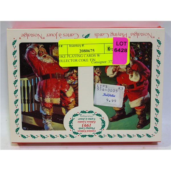 COKE PLAYING CARDS W COLLECTOR COKE TIN