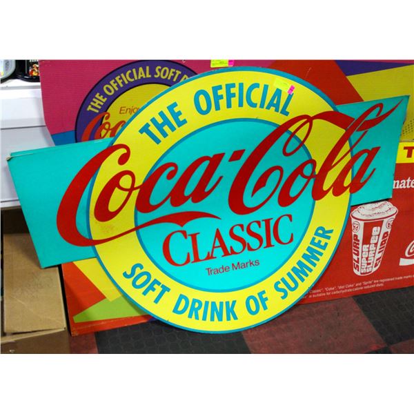 1990 COKE ADVERTISING SIGN LARGE CARDBOARD