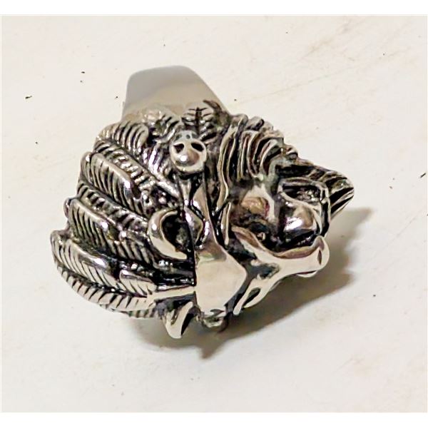 LARGE STAINLESS STEEL LION RING