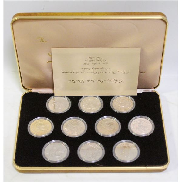 1971-80 CALGARY STAMPEDE DOLLAR SET IN CASE