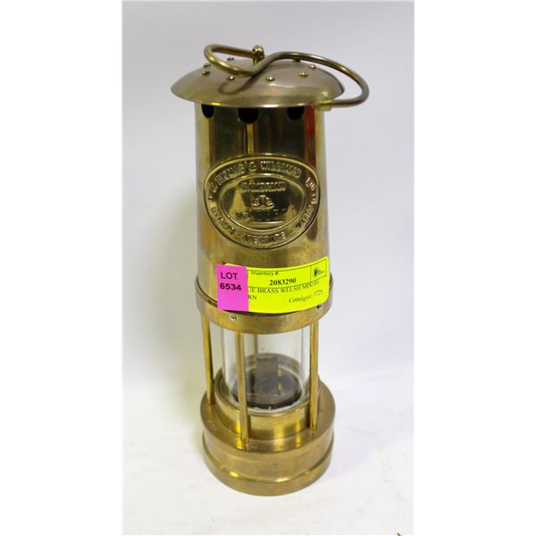 ANTIQUE BRASS WELSH MINERS LANTERN