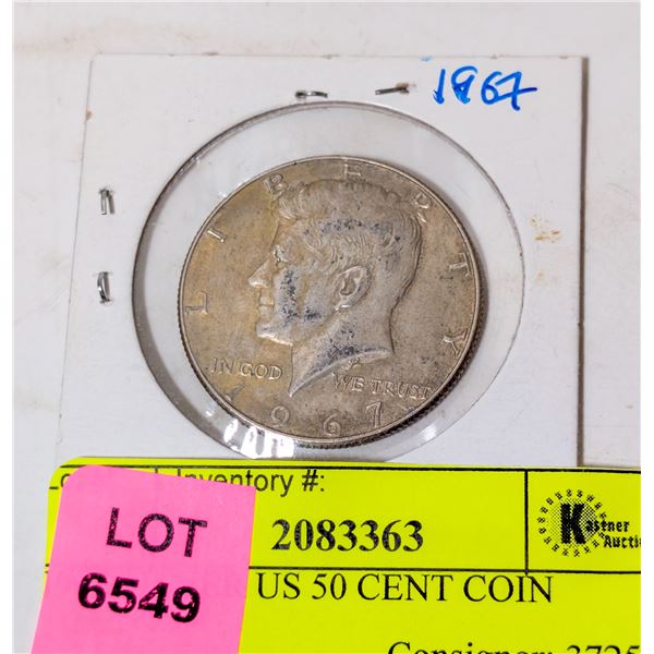 1967 SILVER US 50 CENT COIN