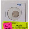 1910 SILVER CANADA 5 CENT COIN