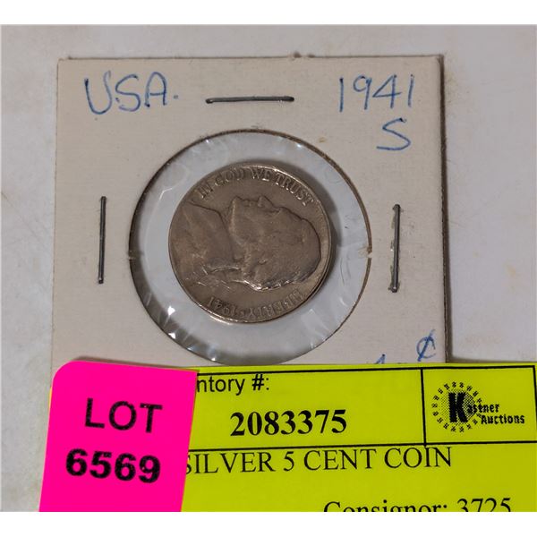 1941 USA SILVER 5 CENT COIN
