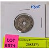 1905 BELGIAN KING 10 CENTIMES COIN