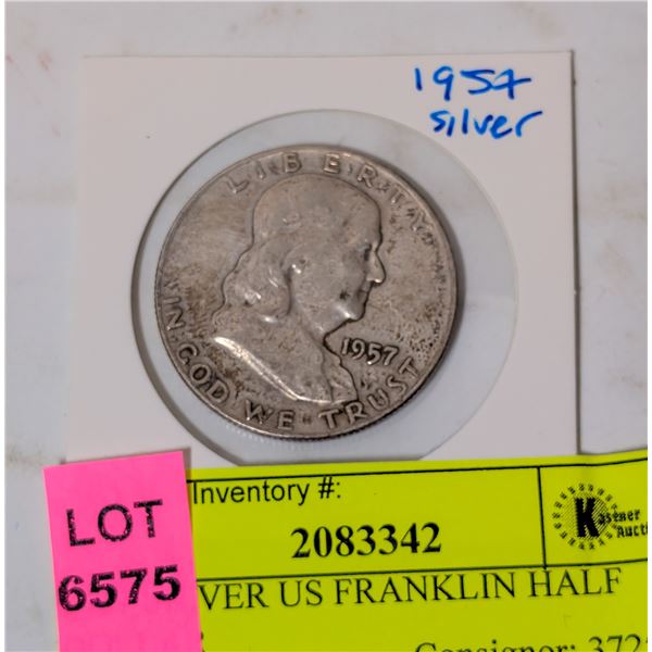 1957 SILVER US FRANKLIN HALF DOLLAR
