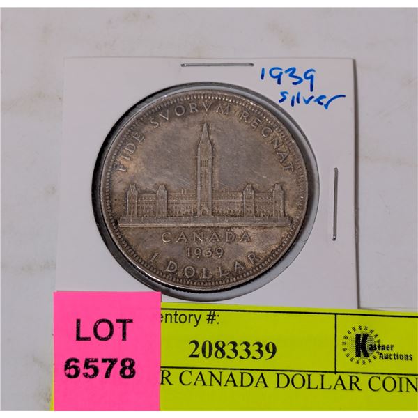 1939 SILVER CANADA DOLLAR COIN
