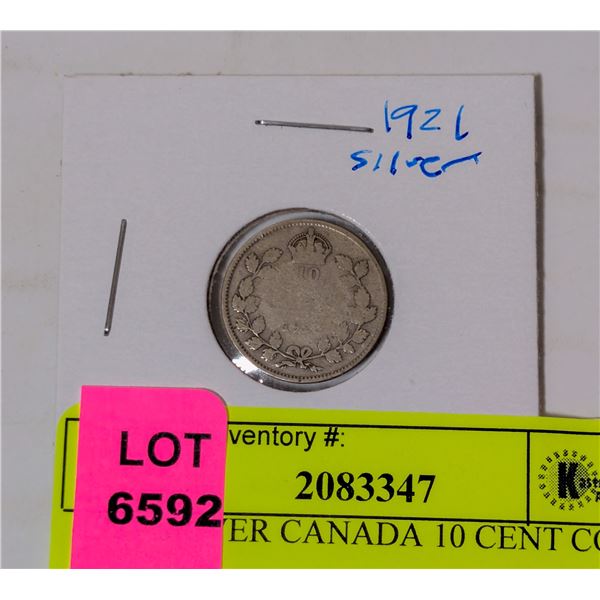 1921 SILVER CANADA 10 CENT COIN