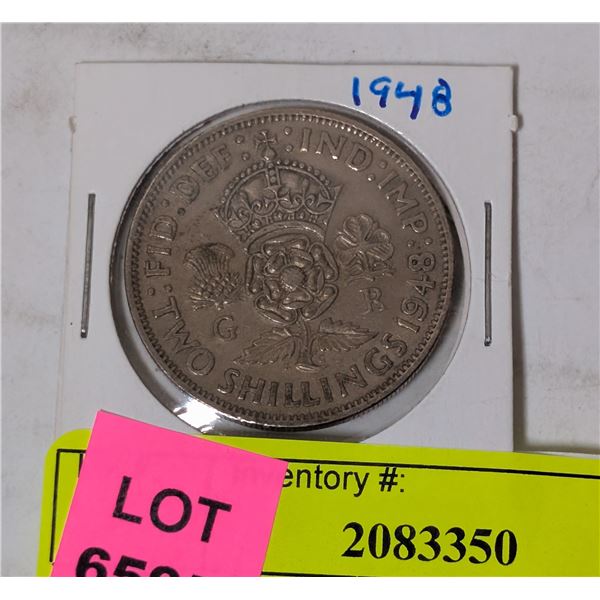 1948 BRITAIN 2 SHILLING COIN