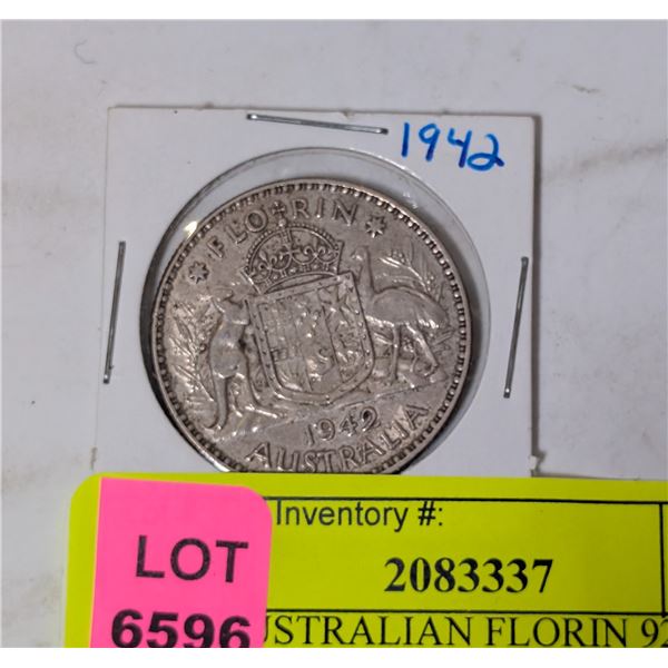 1942 AUSTRALIAN FLORIN 925 SILVER