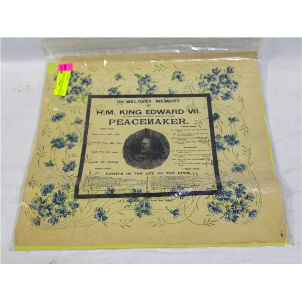 1902 MEMORIAL KING GEORGE VII CLOTH