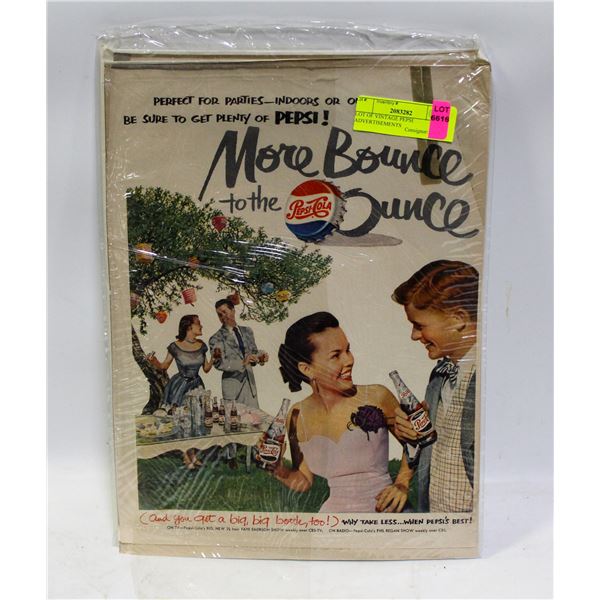 LOT OF VINTAGE PEPSI ADVERTISEMENTS