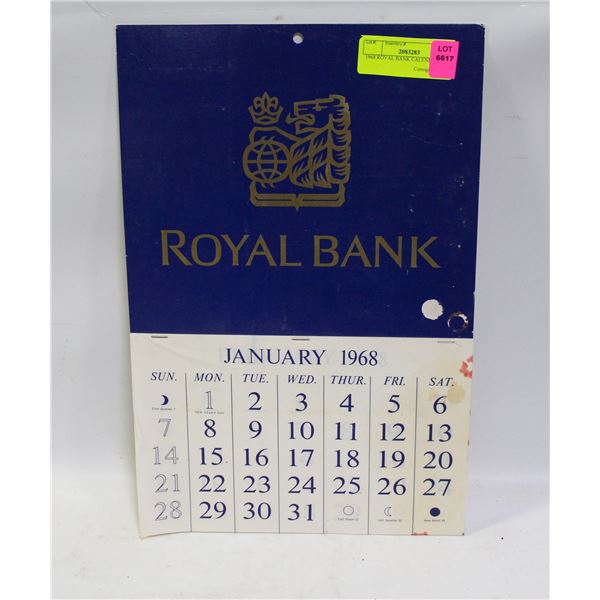 1968 ROYAL BANK CALENDAR