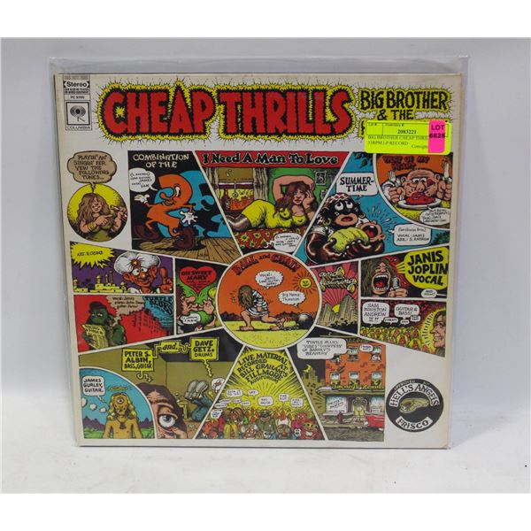 BIG BROTHER CHEAP THRILLS 33RPM LP RECORD
