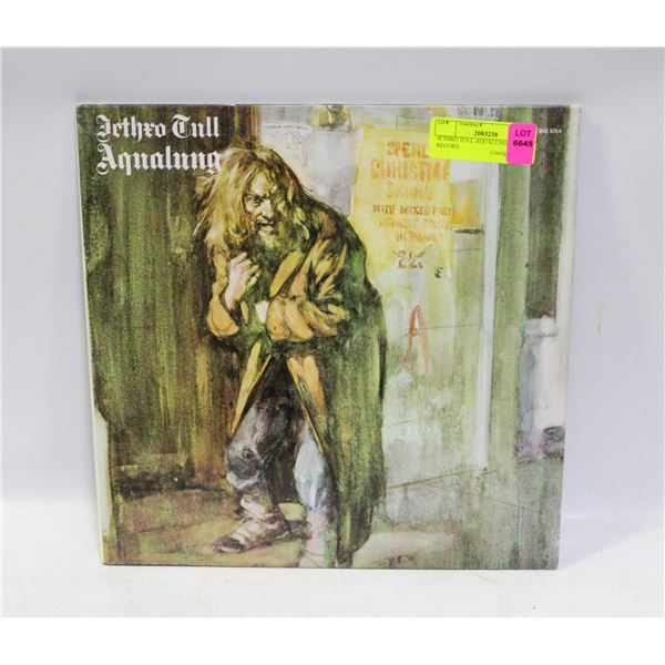 JETHRO TULL AQUALUNG 33RPM LP RECORD