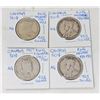 Image 1 : LOT OF 4 CANADA 50 CENT SILVER COINS ROUGH