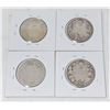 Image 2 : LOT OF 4 CANADA 50 CENT SILVER COINS ROUGH