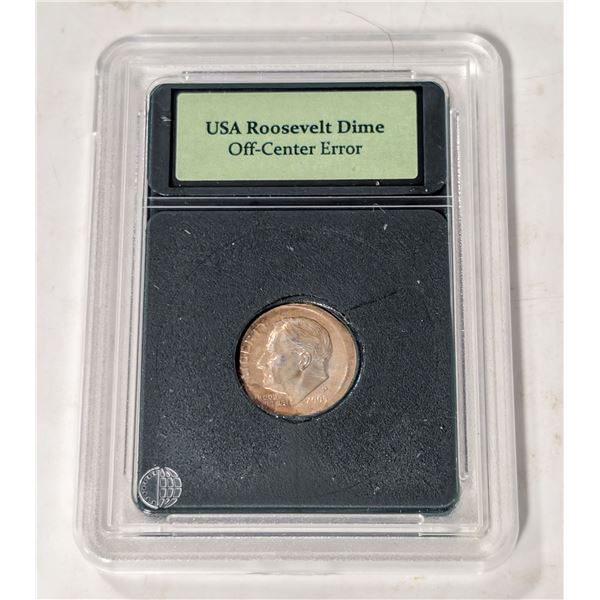2005 P USA 10 CENT COIN OFF CENTER ERROR