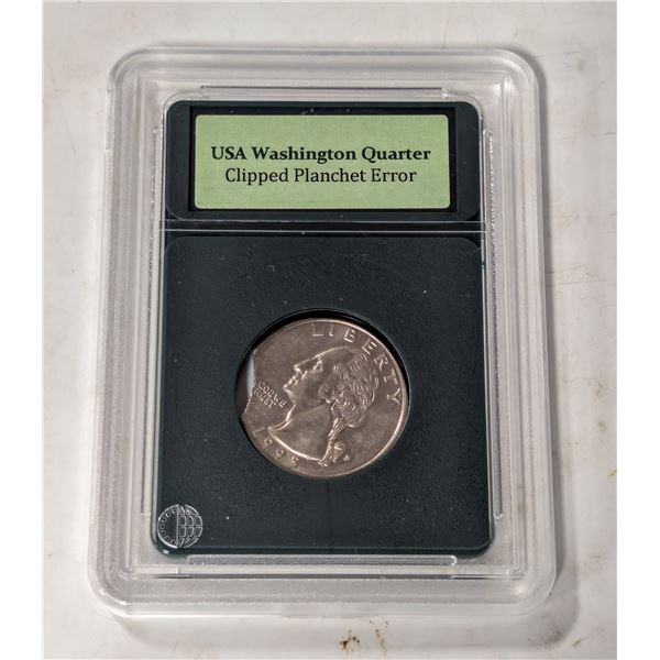 1995 P USA 25 CENT COIN CLIPPED PLANCHET ERROR